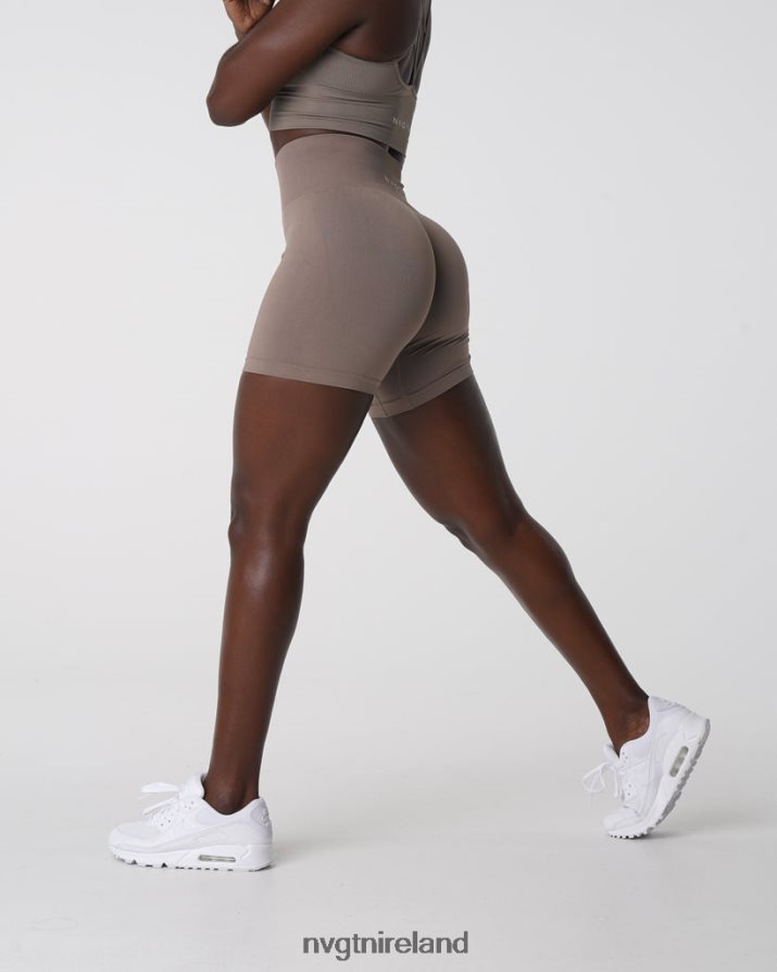 NVGTN Solid Seamless Shorts Fitness Taupe Women VV2PRZ454