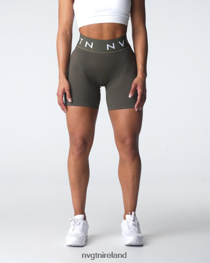 NVGTN Sport Seamless Shorts Fitness Olive Women VV2PRZ432