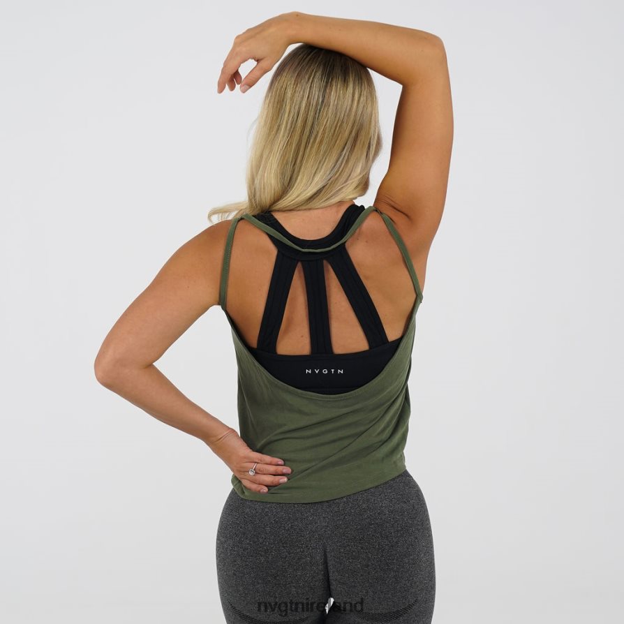 NVGTN Flow Tank Fitness Khaki Green Women VV2PRZ303