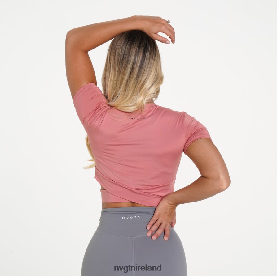 NVGTN Crossbody Tee Fitness Dusty Rose Women VV2PRZ277