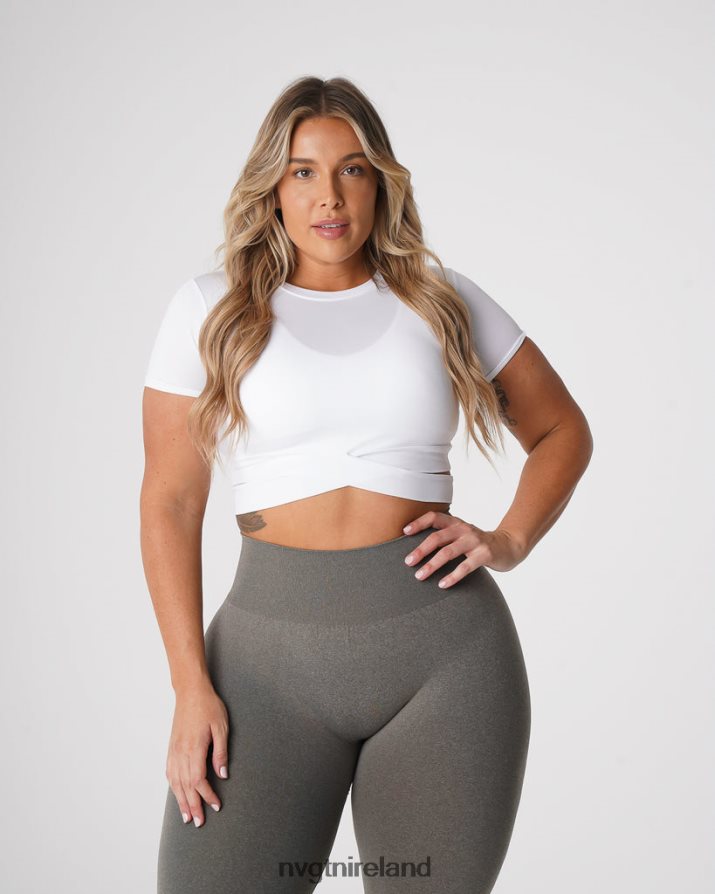 NVGTN Crossbody Tee Fitness White Women VV2PRZ247