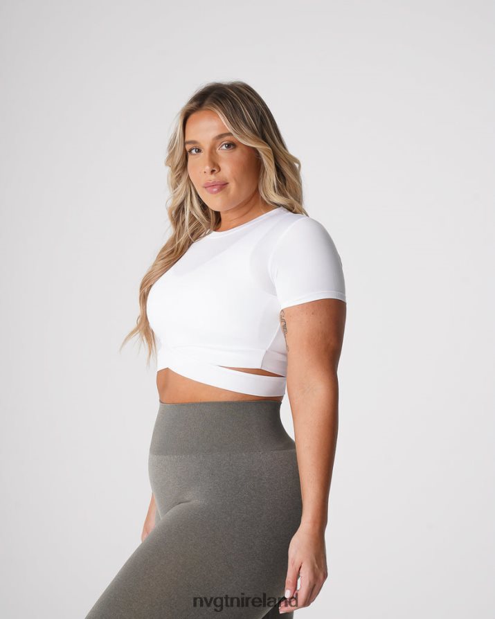 NVGTN Crossbody Tee Fitness White Women VV2PRZ247