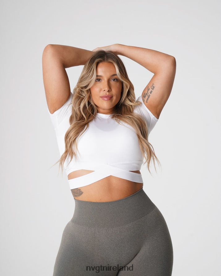 NVGTN Crossbody Tee Fitness White Women VV2PRZ247