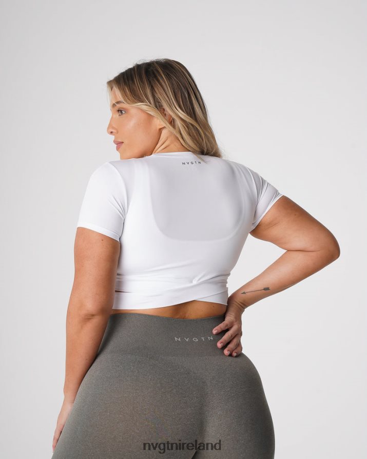 NVGTN Crossbody Tee Fitness White Women VV2PRZ247