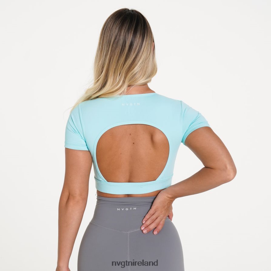 NVGTN Open Back Tee Fitness Aqua Women VV2PRZ236