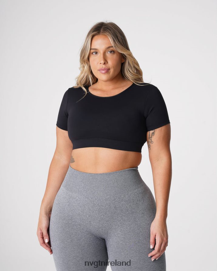 NVGTN Open Back Tee Fitness Black Women VV2PRZ77