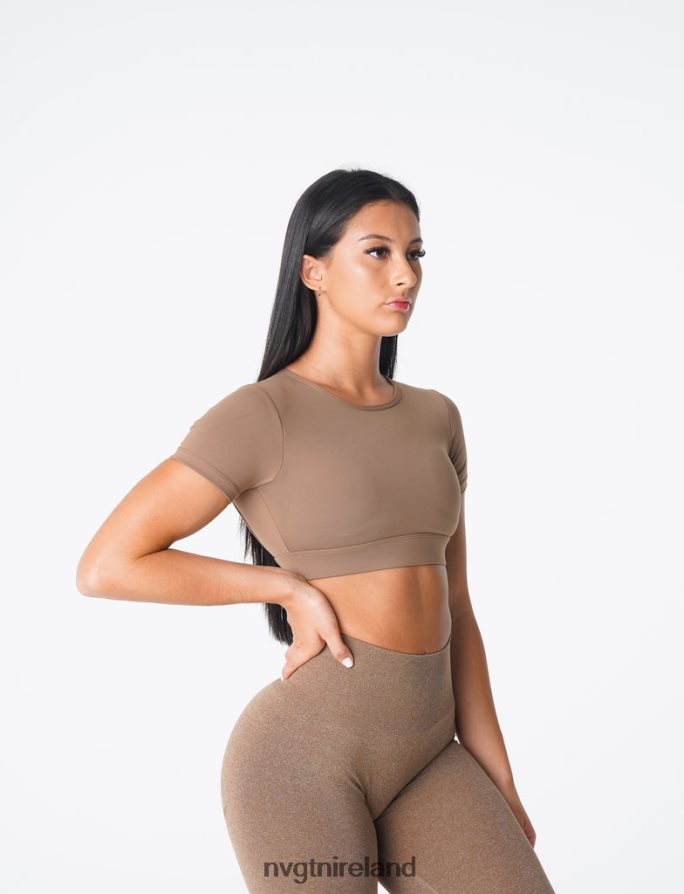 NVGTN Open Back Tee Fitness Mocha Women VV2PRZ80