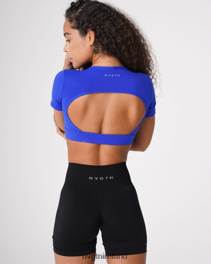 NVGTN Open Back Tee Fitness Sapphire Blue Women VV2PRZ223
