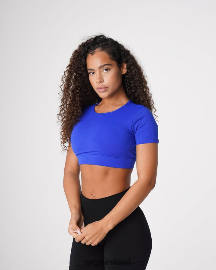 NVGTN Open Back Tee Fitness Sapphire Blue Women VV2PRZ223