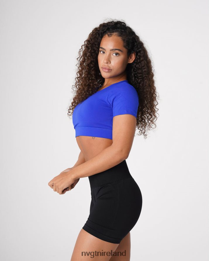 NVGTN Open Back Tee Fitness Sapphire Blue Women VV2PRZ223