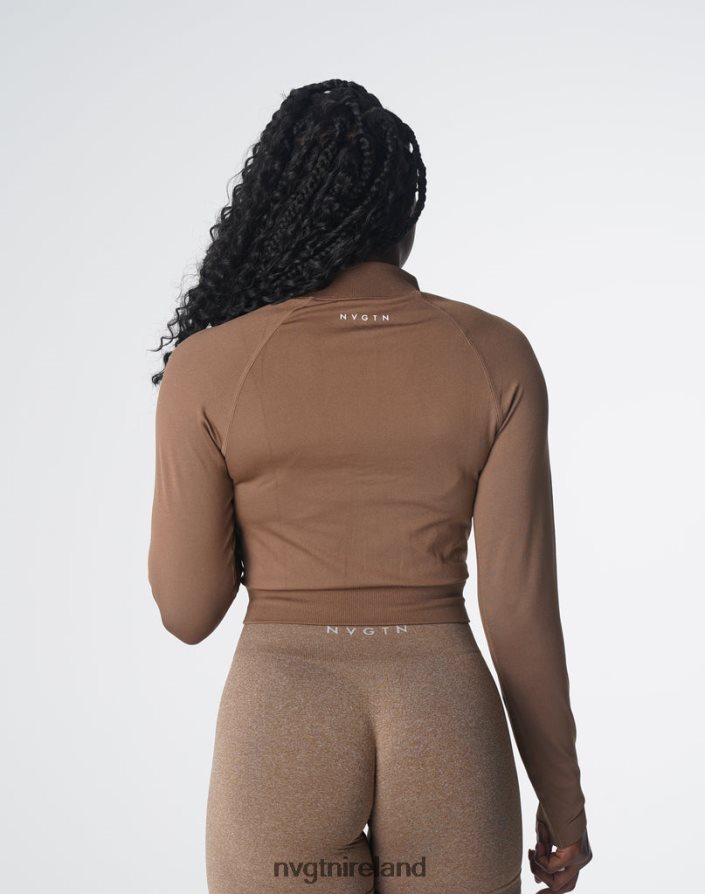 NVGTN Divine Seamless Zip Up Fitness Mocha Women VV2PRZ113