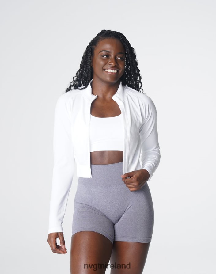 NVGTN Divine Seamless Zip Up Fitness White Women VV2PRZ112