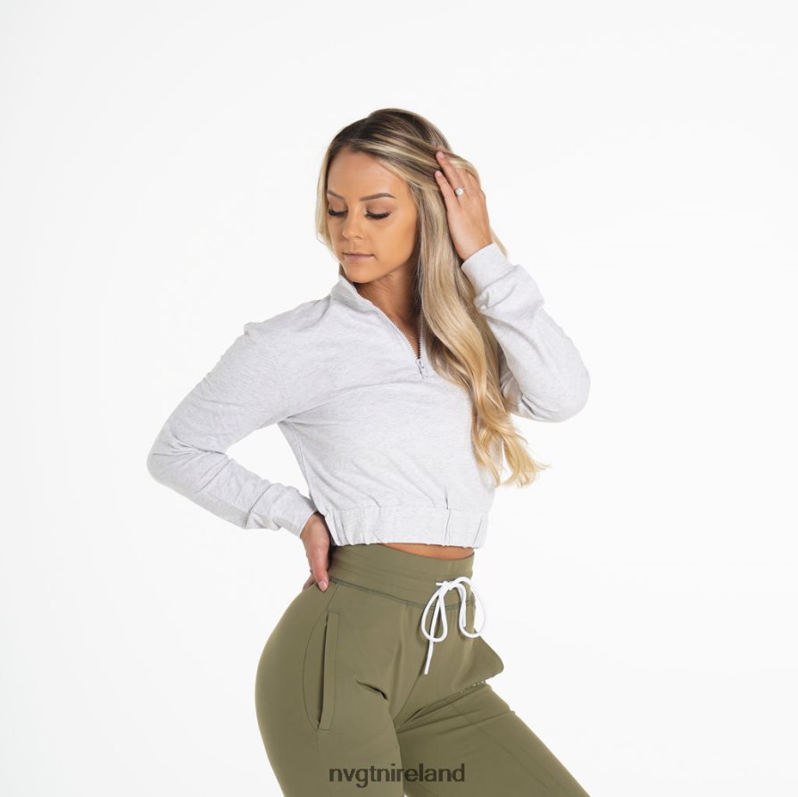 NVGTN Power Cropped Pullover Fitness Light Grey Women VV2PRZ259